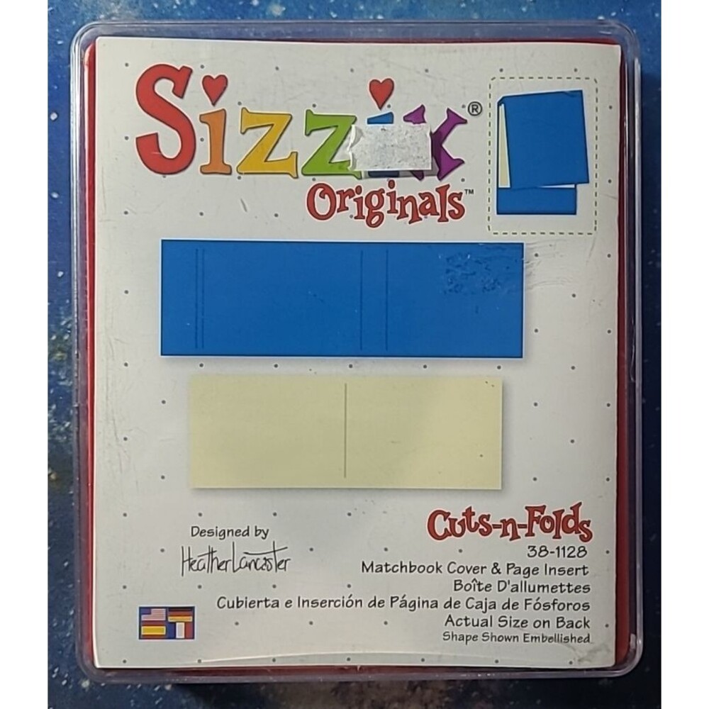 Sizzix Matchbook Cover and Page Inserts Large Red Original Die Cut 38-1128